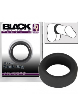 Black Velvets 3.2 cm átmérőjű fekete szilikon pénisz gyűrű